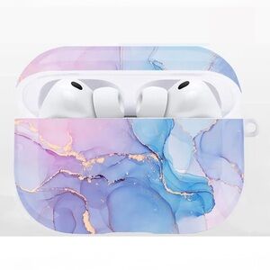 Apple AirPods Pro 2 TPU Case Front LED Visible Marble Watercolor